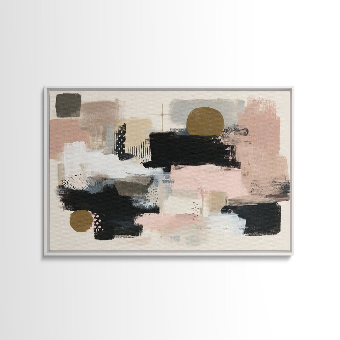 Statement Abstract with Bold Layered Brushwork Canvas Print, Wall Art, Modern Decor, Living Room Decor, Abstract Art, WAL-3x2-53