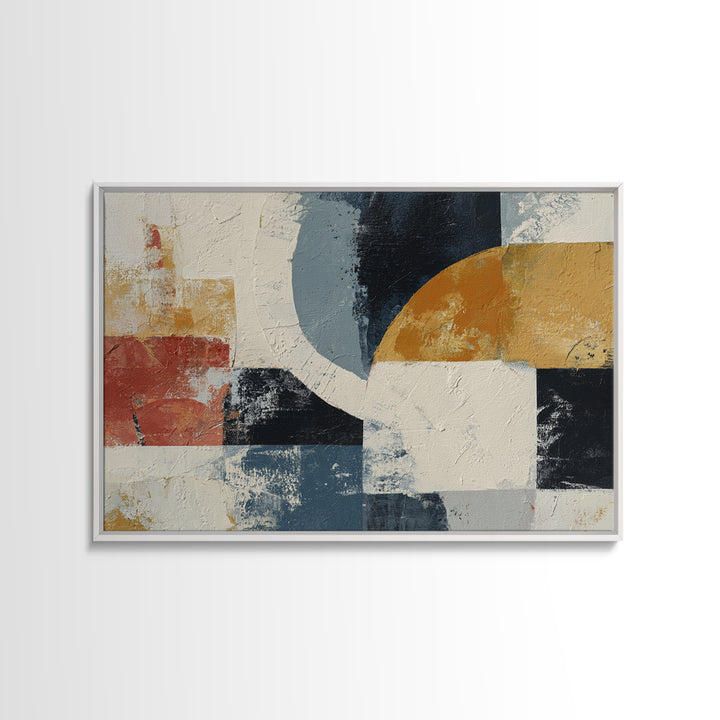 Statement Abstract with Bold Layered Brushwork Framed Canvas Print, Wall Art, Room Decor, Living Room Decor, Abstract Art, WAL-3x2-77