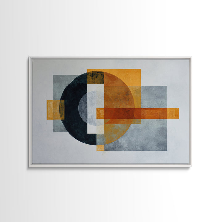 Modern Geometric Composition for Living Spaces Framed Canvas Print, Wall Art, Framed Wall Art, Living Room Decor, Fine Art, WAL-3x2-8
