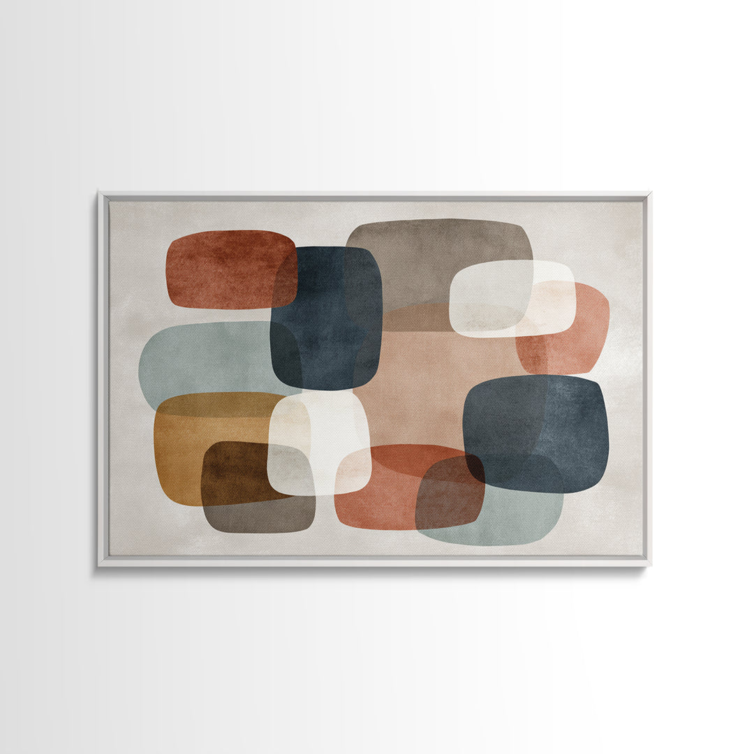 Modern Geometric Composition for Living Spaces Framed Canvas Print, Wall Art, Home Decor, Living Room Decor, Abstract Art, WAL-3x2-80