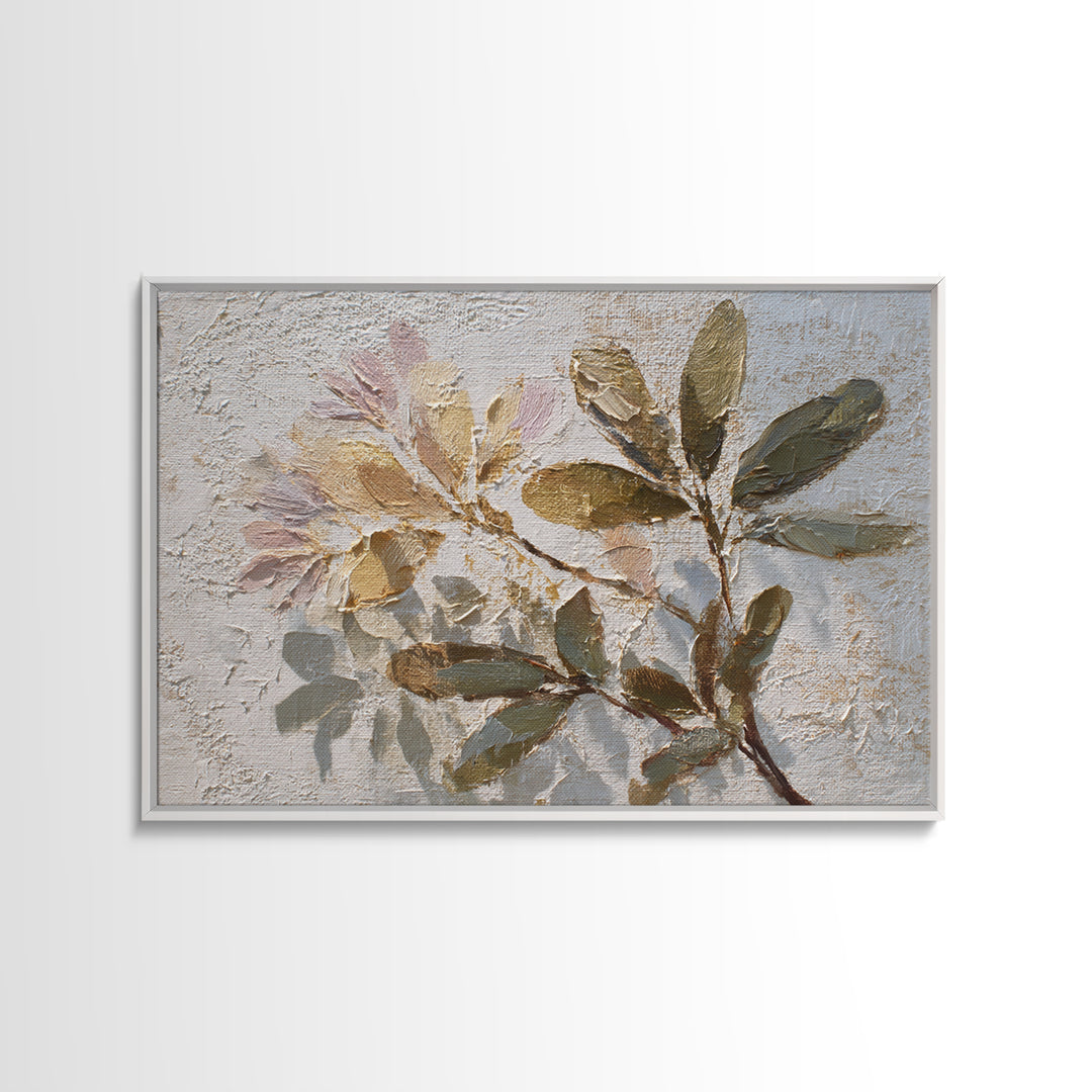 Soft Floral Oil Painting Framed Canvas Print, Wall Art, Canvas Wall Art, Living Room Decor, Oil Painting, Statement Artwork, WAL-3x2-9