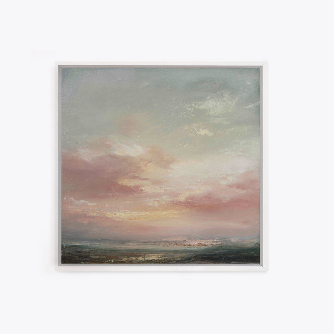 Blush Cloudscape with Dreamy Atmosphere Canvas Print, Wedding Art, Custom Painting, Living Room Decor, Oil Painting, Romance, WED-1x1-15