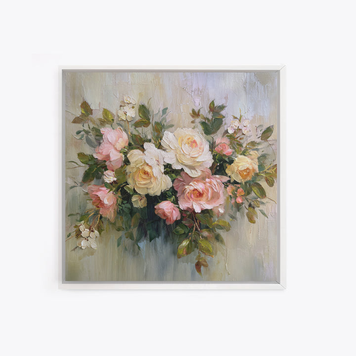 Classic Church Bells and Flowers Without Interior Canvas Print, Wedding Art, Custom Wedding Gift, Living Room Decor, Romance, WED-1x1-18