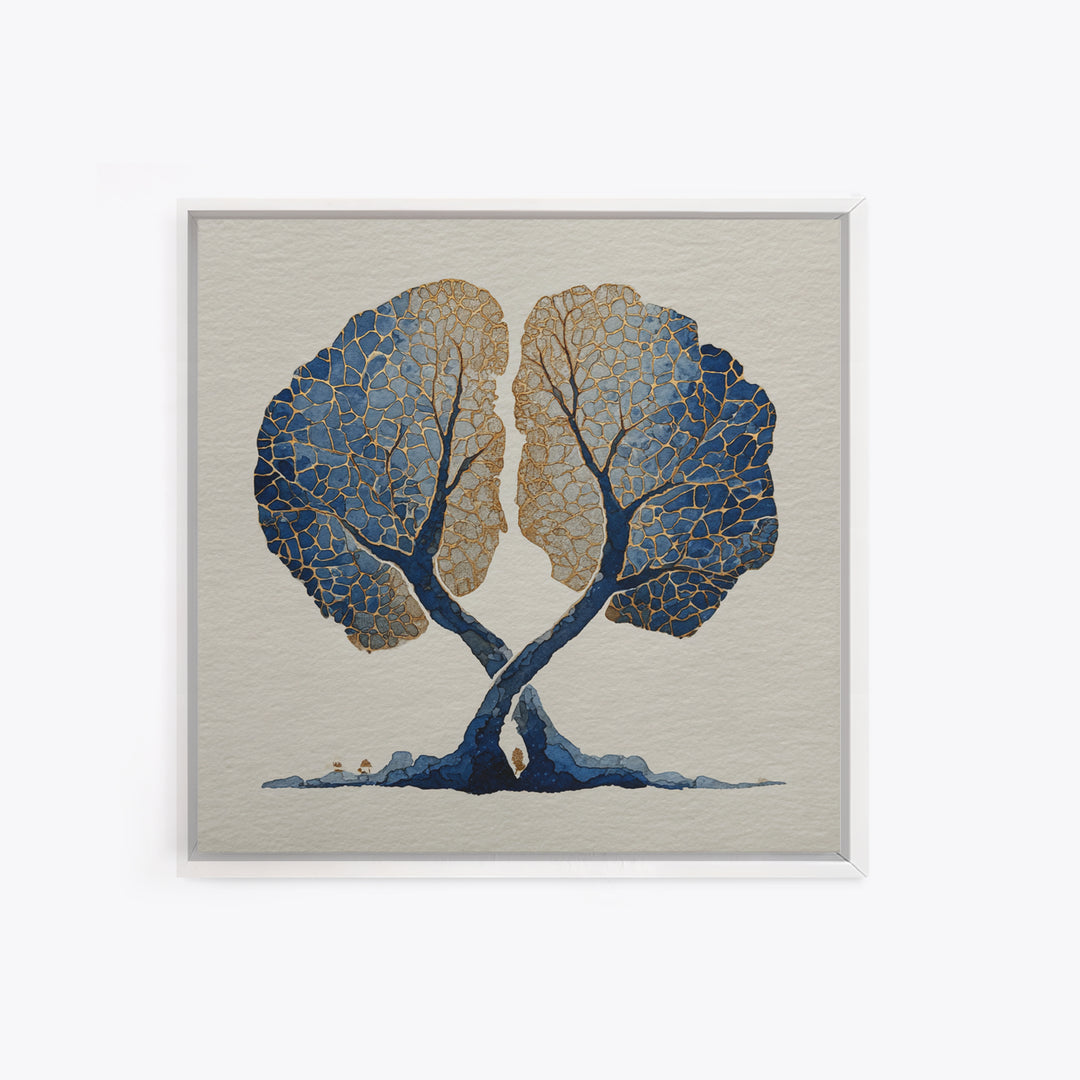Two Intertwined Trees as Symbolic Artwork Canvas Print, Wedding Art, Wedding Sign, Living Room Decor, Fine Art, Romance, WED-1x1-23