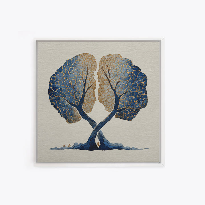 Two Intertwined Trees as Symbolic Artwork Canvas Print, Wedding Art, Wedding Sign, Living Room Decor, Fine Art, Romance, WED-1x1-23