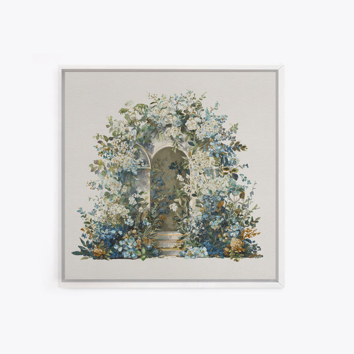 Romantic Garden Arch Covered Framed Canvas Print, Wedding Art, Beach Wedding, Living Room Decor, Romance, Modern Decor, WED-1x1-58