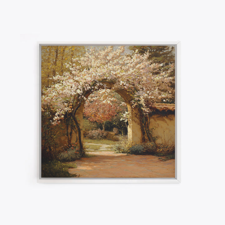 Romantic Garden Arch Covered Canvas Print, Wedding Art, Personalized Wedding, Living Room Decor, Fine Art, Romance, WED-1x1-82