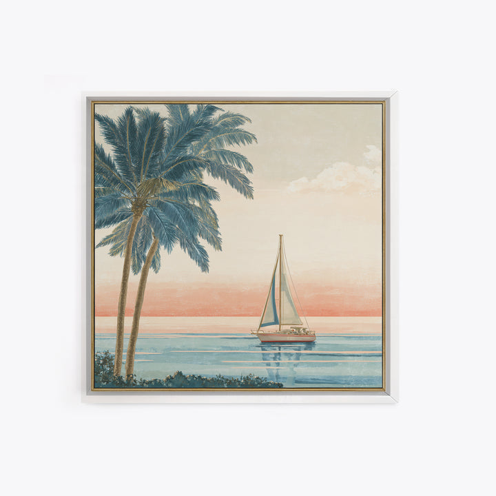 Honeymoon Coastal Sunset Canvas Print, Wedding Art, Home Decor, Living Room Decor, Fine Art, Romance, Minimalist Decor, WED-1x1-89