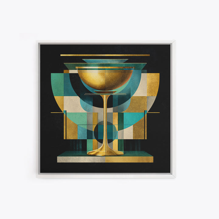 Champagne Coupe Tower Framed Canvas Print, Wedding Art, Gallery Decor, Living Room Decor, Oil Painting, Romance, WED-1x1-93