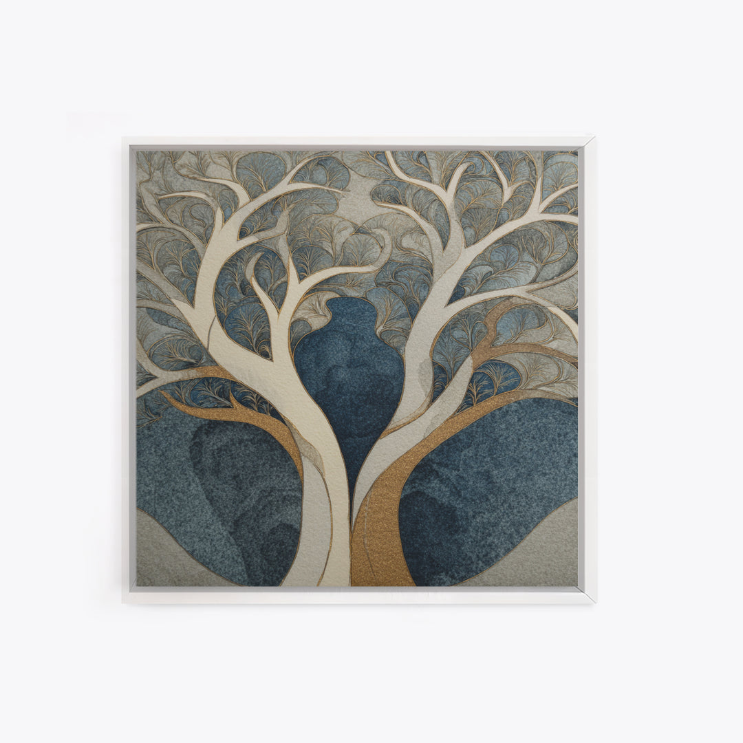Two Intertwined Trees as Symbolic Artwork Canvas Print, Wedding Art, Wedding Stationery, Living Room Decor, Fine Art, Romance, WED-1x1-95