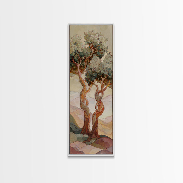 Two Intertwined Trees as Symbolic Artwork Canvas Print, Wedding Art, Modern Decor, Living Room Decor, Fine Art, Romance, WED-1x3-35