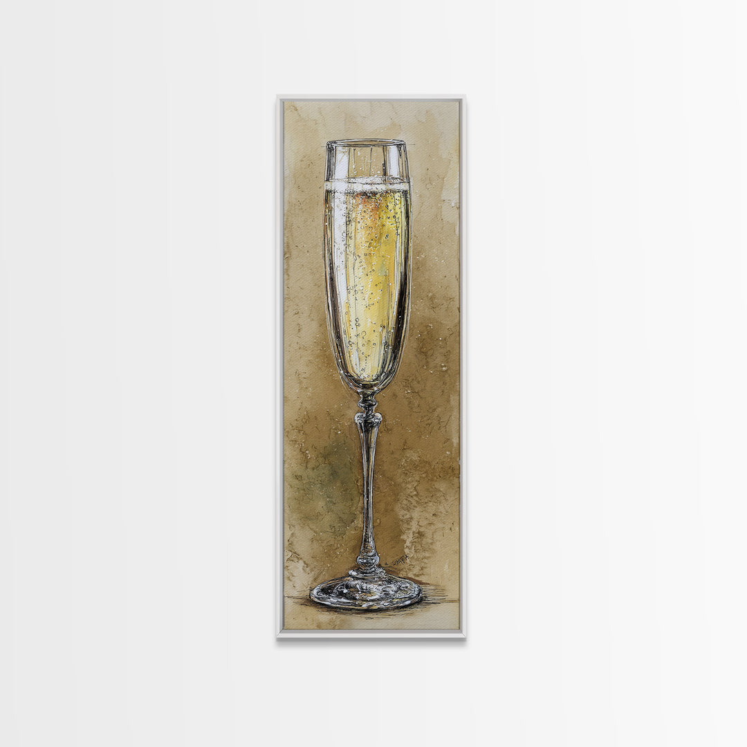 Champagne Glasses with Delicate Sparkle Canvas Print, Wedding Art, Beach Wedding, Living Room Decor, Fine Art, Romance, WED-1x3-42
