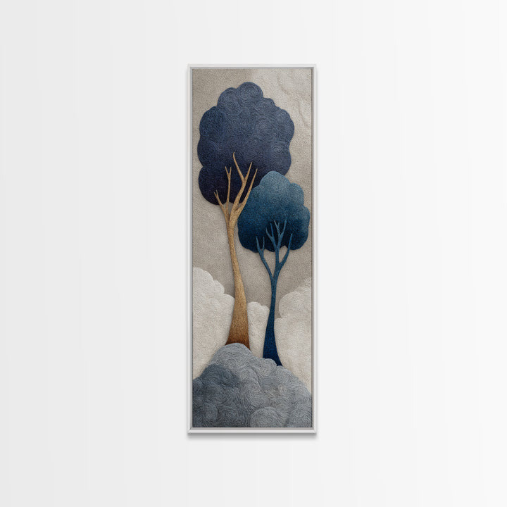 Two Intertwined Trees as Symbolic Artwork Framed Canvas Print, Wedding Art, Wedding Sign, Living Room Decor, Fine Art, Romance, WED-1x3-83