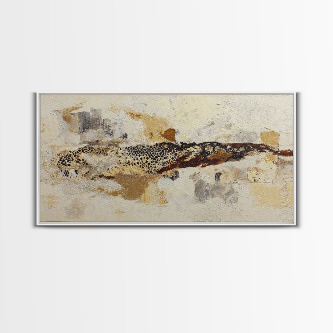 Lace Pattern Ivory Abstraction Framed Canvas Print, Wedding Art, Room Decor, Living Room Decor, Abstract Art, Romance, WED-2x1-15