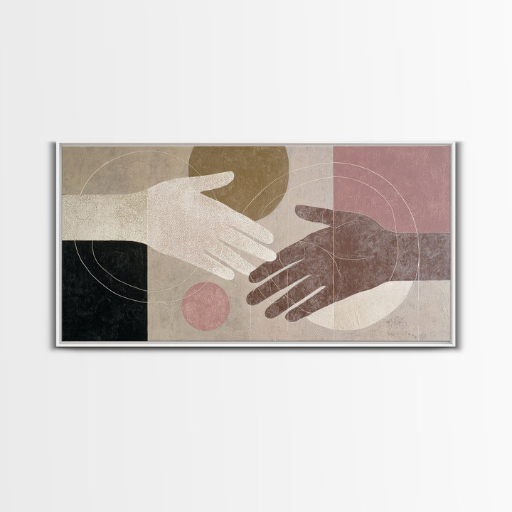 Hands Nearly Touching Canvas Print, Wedding Art, Contemporary Art, Living Room Decor, Abstract Art, Romance, Custom Art, WED-2x1-36