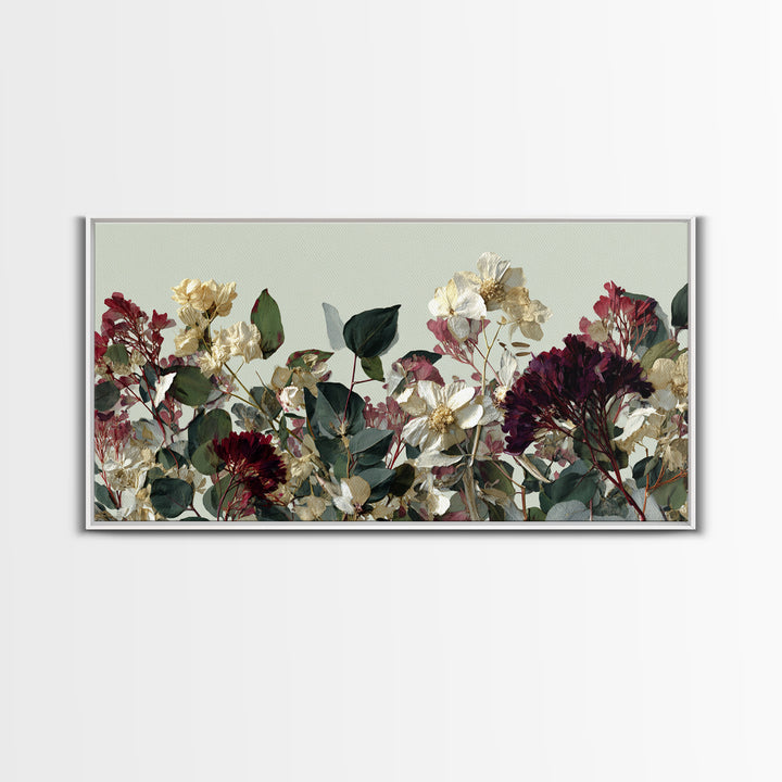 Pressed Flowers from a Wedding Bouquet Canvas Print, Wedding Art, Wedding Table Decor, Living Room Decor, Fine Art, Romance, WED-2x1-76