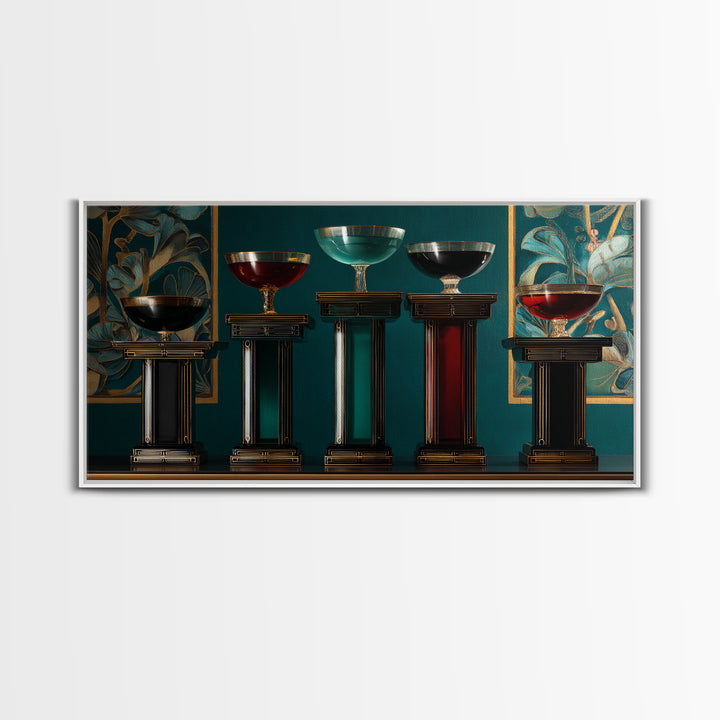 Champagne Coupe Tower Canvas Print, Wedding Art, Custom Portrait, Living Room Decor, Fine Art, Romance, Wedding Decoration, WED-2x1-89