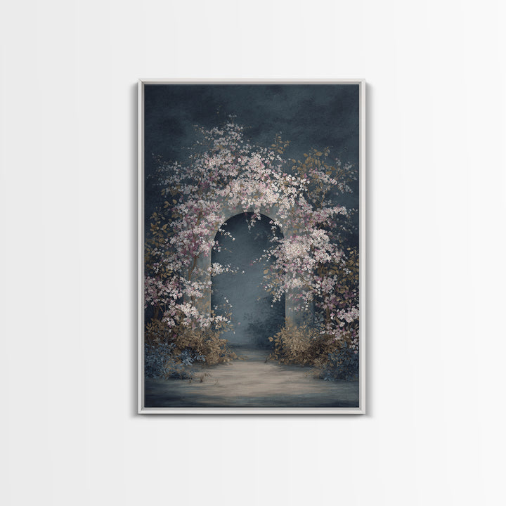 Romantic Garden Arch Covered Framed Canvas Print, Wedding Art, Modern Decor, Living Room Decor, Fine Art, Romance, Wedding Gift, WED-2x3-18
