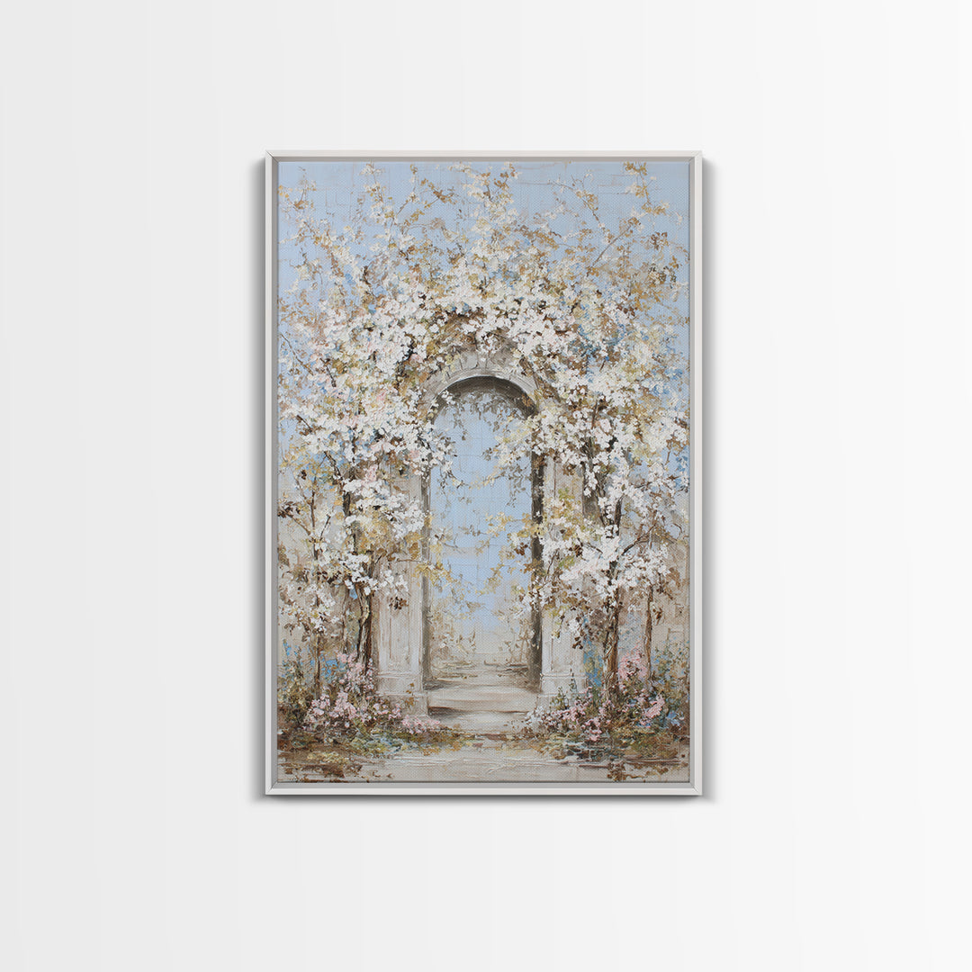 Romantic Garden Arch Covered Canvas Print, Wedding Art, Room Decor, Living Room Decor, Fine Art, Romance, Wedding Decor, WED-2x3-66