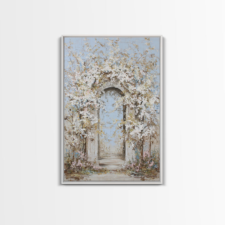 Romantic Garden Arch Covered Canvas Print, Wedding Art, Room Decor, Living Room Decor, Fine Art, Romance, Wedding Decor, WED-2x3-66