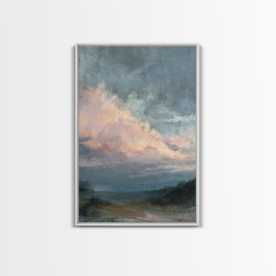 Blush Cloudscape with Dreamy Atmosphere Canvas Print, Wedding Art, Luxury Decor, Living Room Decor, Fine Art, Romance, WED-2x3-71