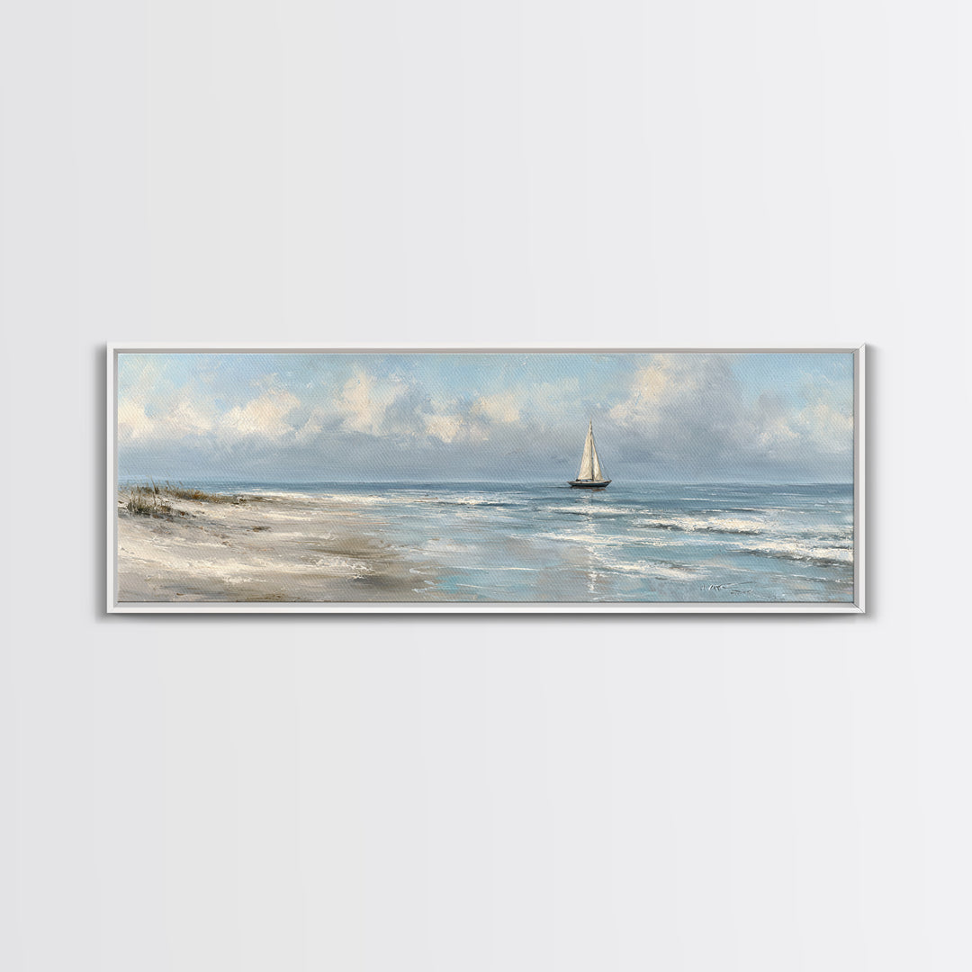 Honeymoon Coastal Sunset Framed Canvas Print, Wedding Art, Wedding Table Decor, Living Room Decor, Fine Art, Romance, WED-3x1-81