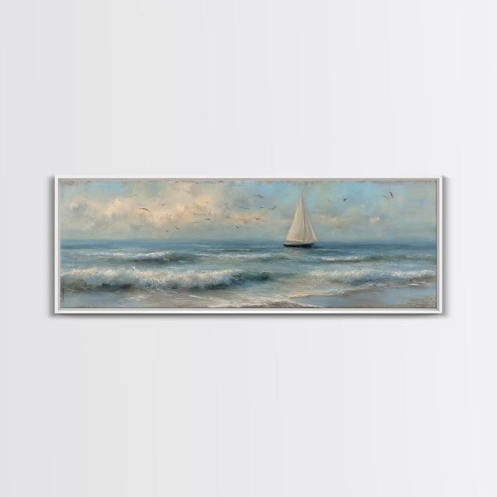 Honeymoon Coastal Sunset Framed Canvas Print, Wedding Art, Wedding Dress, Living Room Decor, Fine Art, Romance, Jewish Art, WED-3x1-9