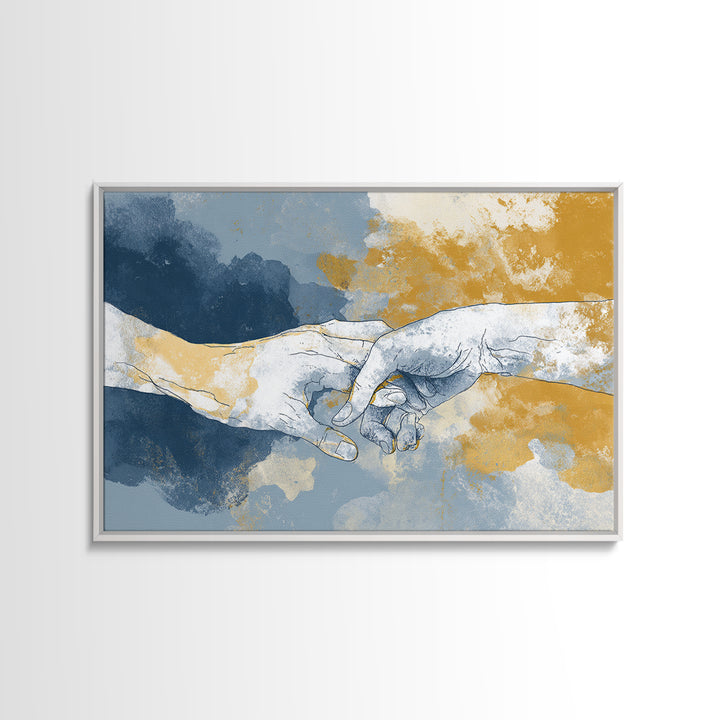 Hands Nearly Touching Framed Canvas Print, Wedding Art, Art Print, Living Room Decor, Abstract Art, Romance, Downloadable Art, WED-3x2-20