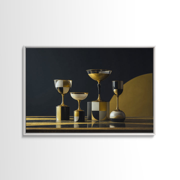Champagne Coupe Tower Framed Canvas Print, Wedding Art, Custom Painting, Living Room Decor, Abstract Art, Romance, WED-3x2-25