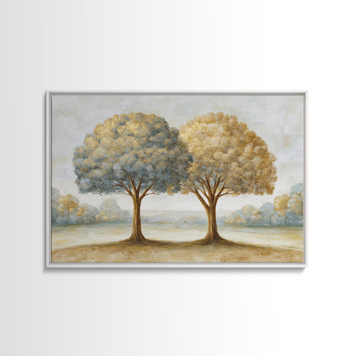Two Intertwined Trees as Symbolic Artwork Canvas Print, Wedding Art, Wedding Gift, Living Room Decor, Fine Art, Romance, WED-3x2-3