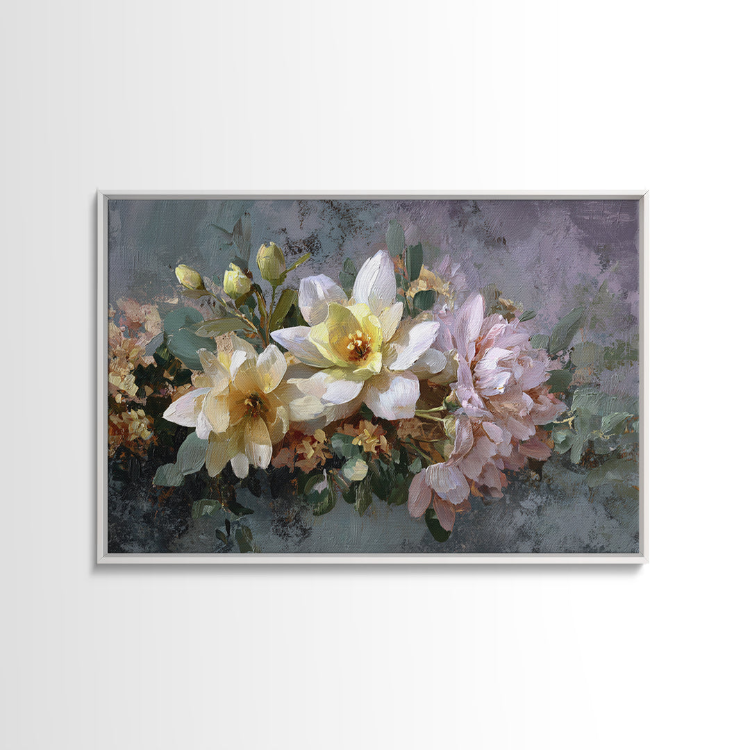 Classic Church Bells and Flowers Without Interior Framed Canvas Print, Wedding Art, Framed Art, Living Room Decor, Romance, WED-3x2-46