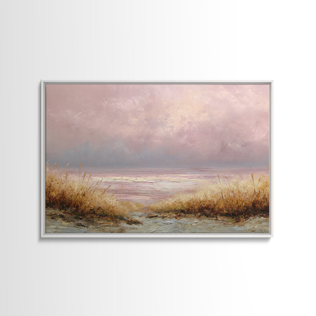 Blush Cloudscape with Dreamy Atmosphere Canvas Print, Wedding Art, Wedding Poster, Living Room Decor, Watercolor Art, Romance, WED-3x2-67