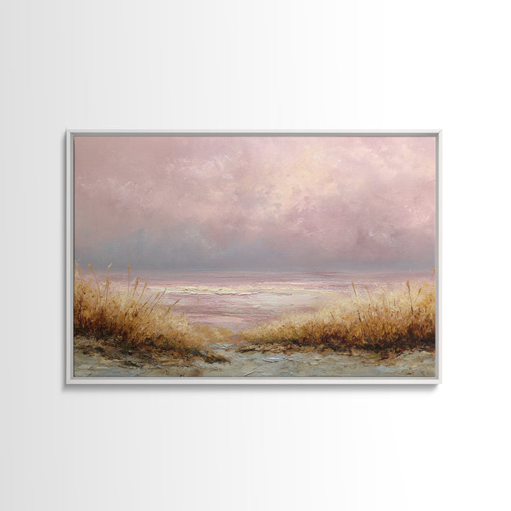 Blush Cloudscape with Dreamy Atmosphere Canvas Print, Wedding Art, Wedding Poster, Living Room Decor, Watercolor Art, Romance, WED-3x2-67