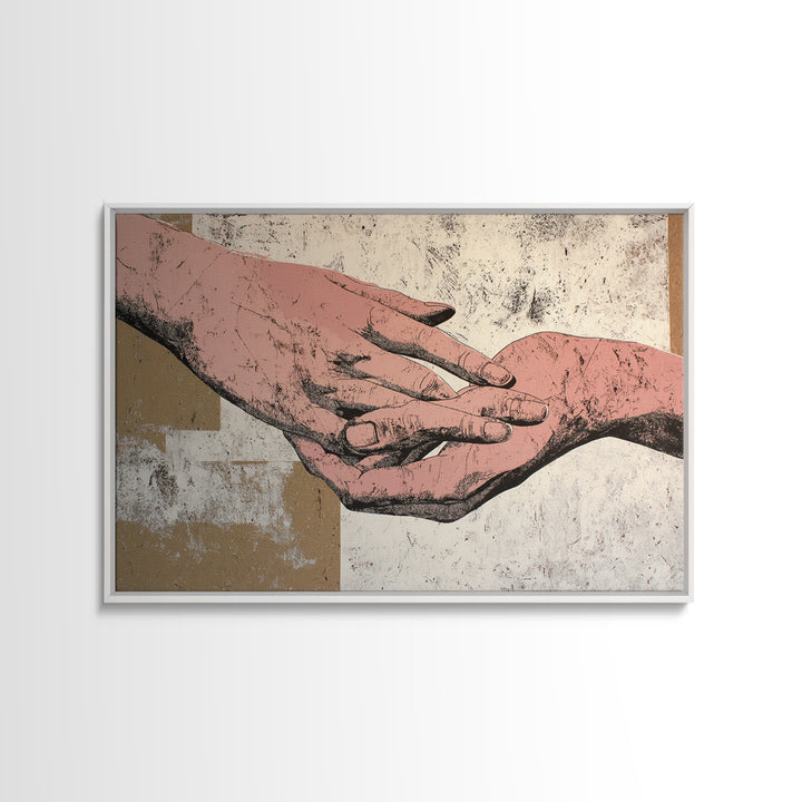 Hands Nearly Touching Canvas Print, Wedding Art, Beach Wedding, Living Room Decor, Romance, Modern Decor, Fine Art Print, WED-3x2-68