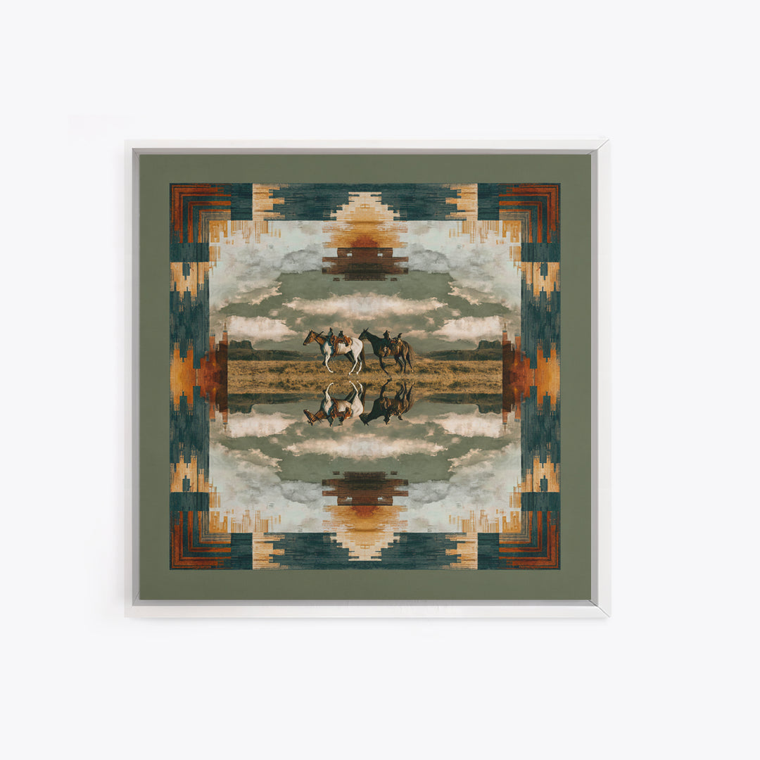 Southwestern Blanket Pattern Canvas Print, Western Art, Gallery Decor, Southwestern Decor, Fine Art, Frontier, Wall Art, WES-1x1-17