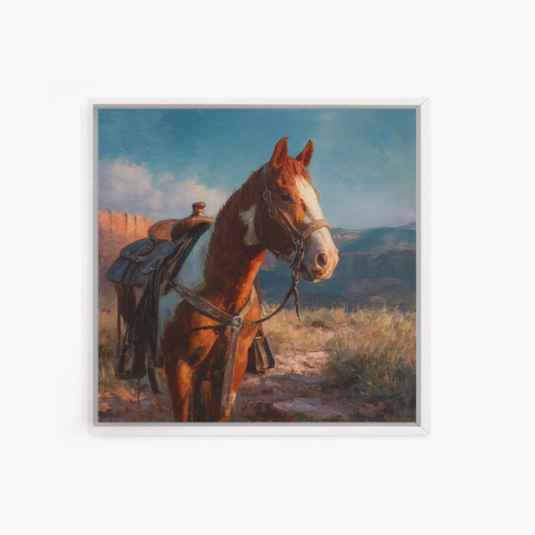 Cactus and Red Rock Canyon Landscape Canvas Print, Western Art, Fine Art Print, Southwestern Decor, Fine Art, Frontier, WES-1x1-5