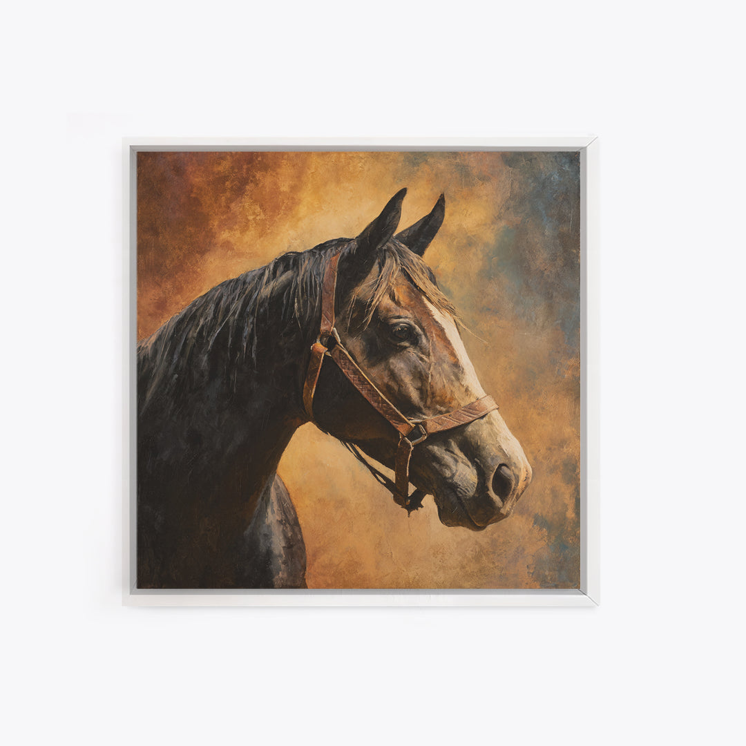 Wagon Wheel and Desert Sunset Framed Canvas Print, Western Art, Western Home Decor, Southwestern Decor, Oil Painting, Frontier, WES-1x1-68