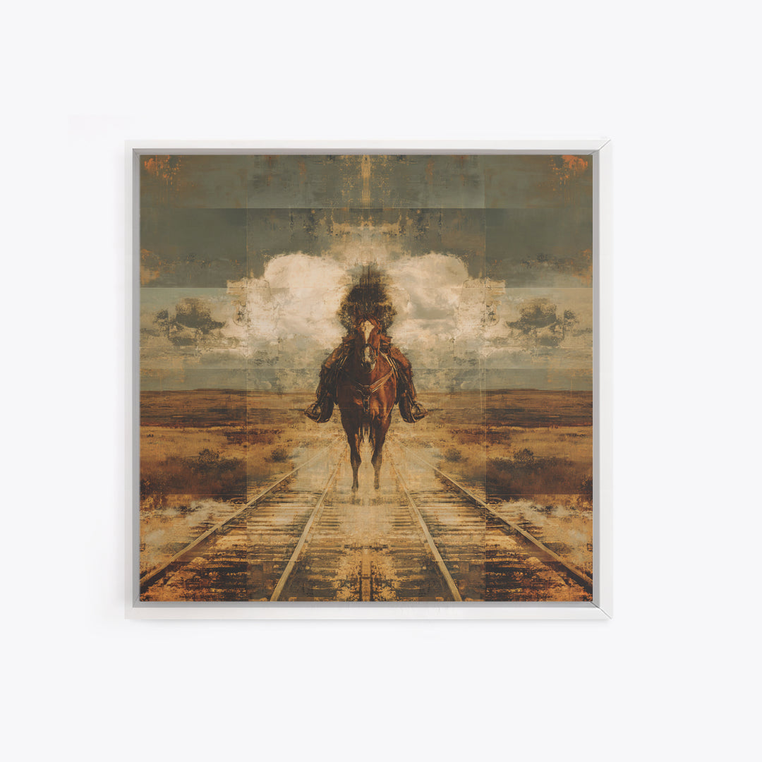 Train Crossing Western Plains Canvas Print, Western Art, Fine Art Print, Southwestern Decor, Fine Art, Frontier, Wall Decor, WES-1x1-95
