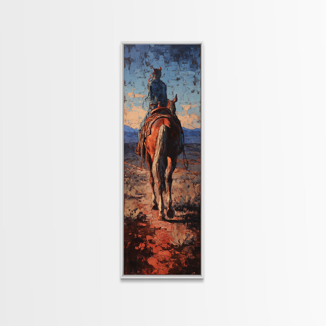 Cactus and Red Rock Canyon Landscape Canvas Print, Western Art, Western Prints, Southwestern Decor, Watercolor Art, Frontier, WES-1x3-41