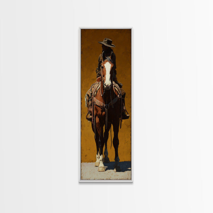 Saloon Playing Cards and Whiskey Still Life Framed Canvas Print, Western Art, Horse Art, Southwestern Decor, Abstract Art, WES-1x3-96