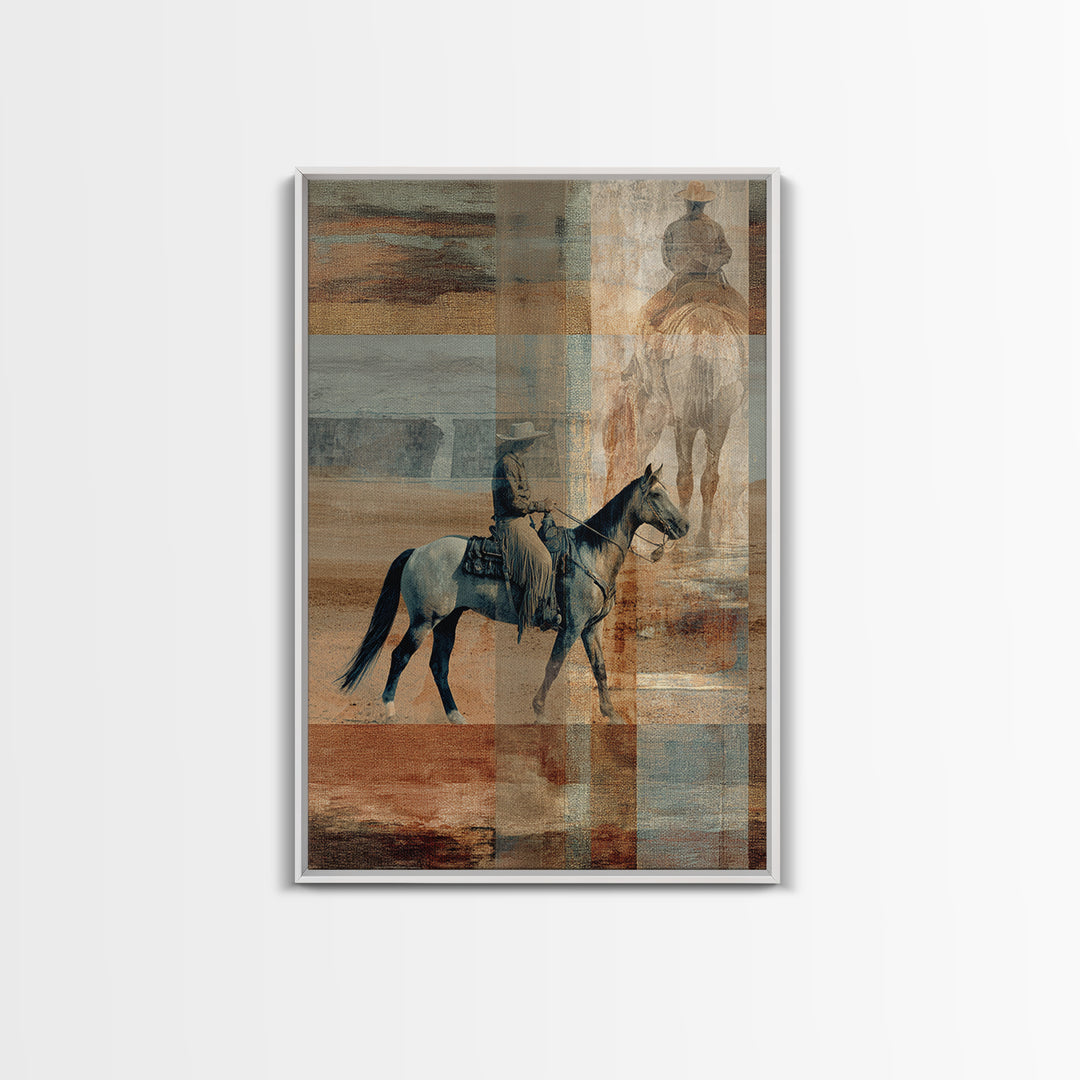 Southwestern Blanket Pattern Framed Canvas Print, Western Art, Original Art, Southwestern Decor, Fine Art, Frontier, Landscape, WES-2x3-25
