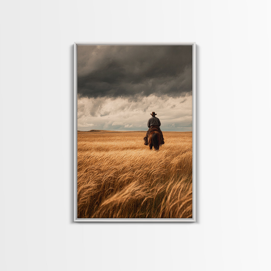 Golden Wheat Field Canvas Print, Western Art, Statement Artwork, Southwestern Decor, Fine Art, Frontier, Painting, Art Print, WES-2x3-32