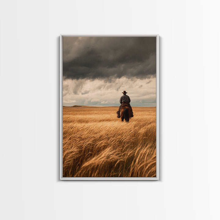 Golden Wheat Field Canvas Print, Western Art, Statement Artwork, Southwestern Decor, Fine Art, Frontier, Painting, Art Print, WES-2x3-32