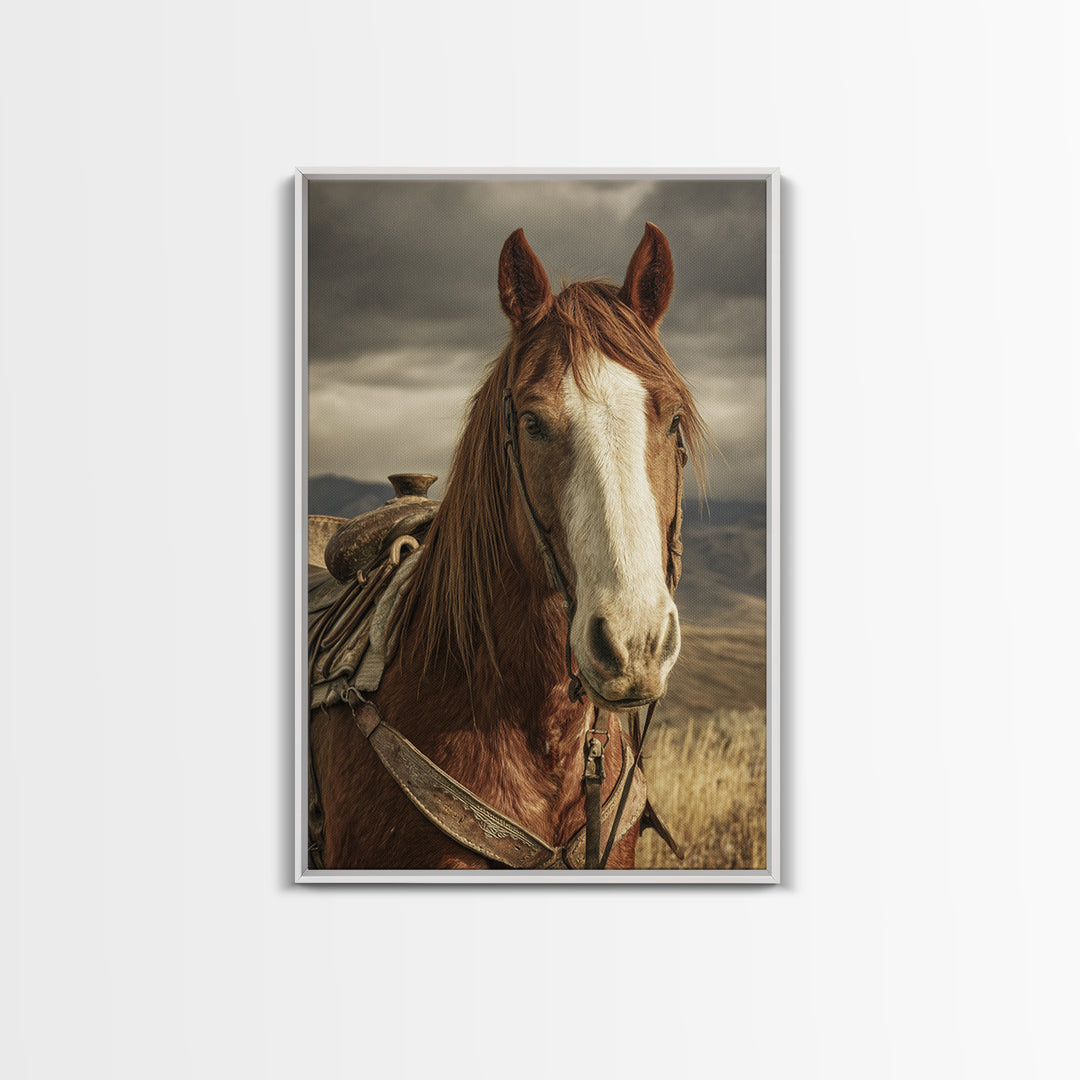 Wagon Wheel and Desert Sunset Framed Canvas Print, Western Art, Art, Southwestern Decor, Fine Art, Frontier, Western Wall Art, WES-2x3-52