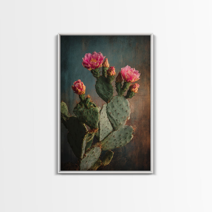 Prickly Pear Cactus Canvas Print, Western Art, Oil Painting, Southwestern Decor, Frontier, Digital Download Art, Landscape, WES-2x3-72