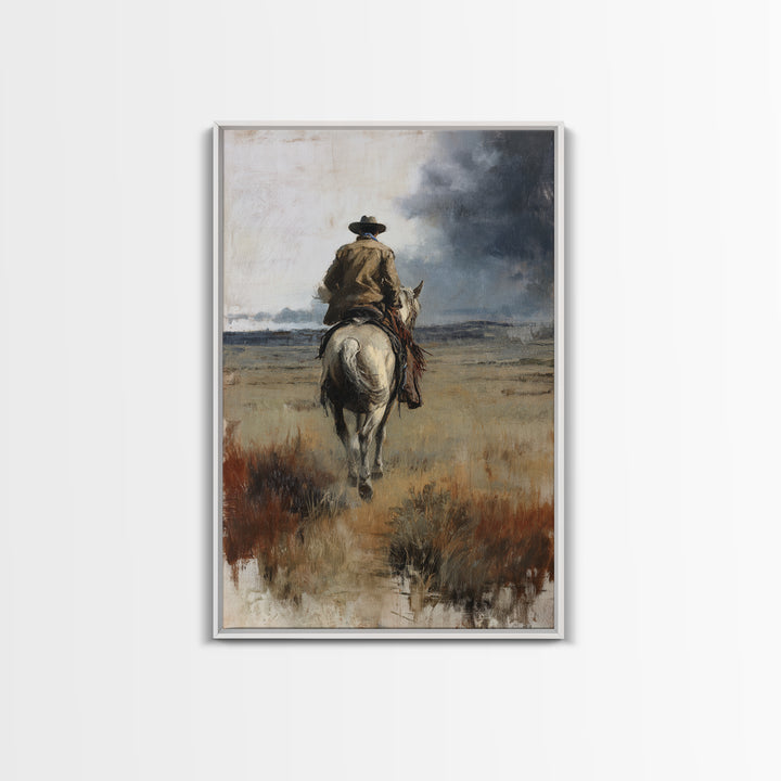 Train Crossing Western Plains Canvas Print, Western Art, Minimalist Wall Art, Southwestern Decor, Fine Art, Frontier, WES-2x3-79