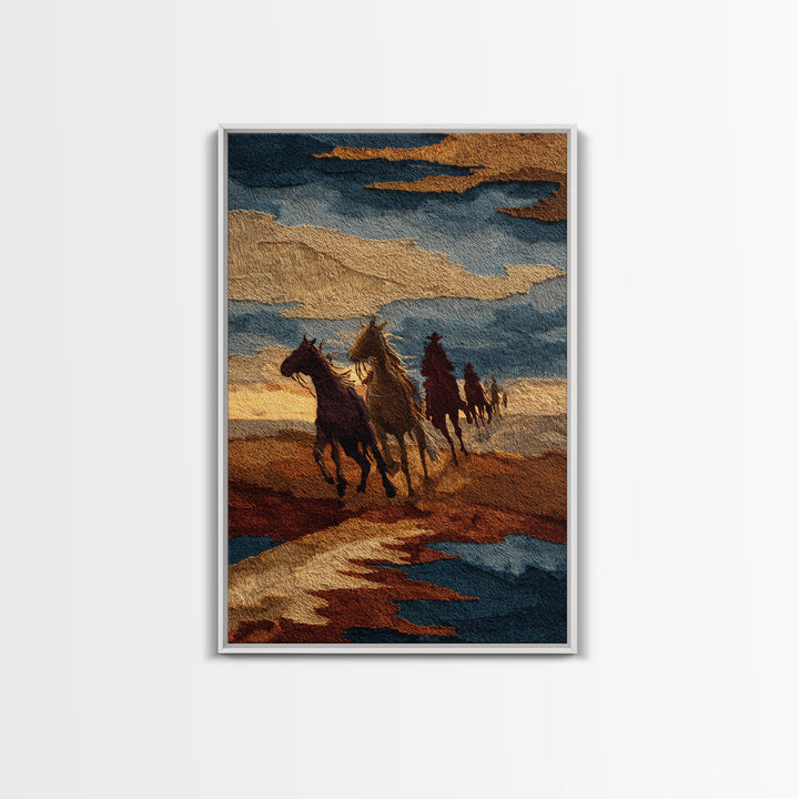 Southwestern Blanket Pattern Framed Canvas Print, Western Art, Digital Download Art, Southwestern Decor, Fine Art, Frontier, WES-2x3-97