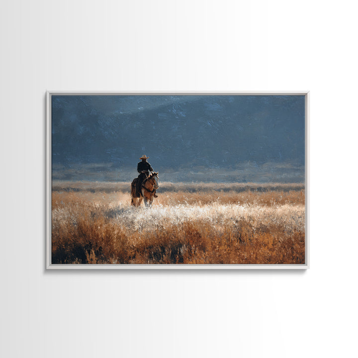 Train Crossing Western Plains Framed Canvas Print, Western Art, Farmhouse Decor, Southwestern Decor, Fine Art, Frontier, WES-3x2-99