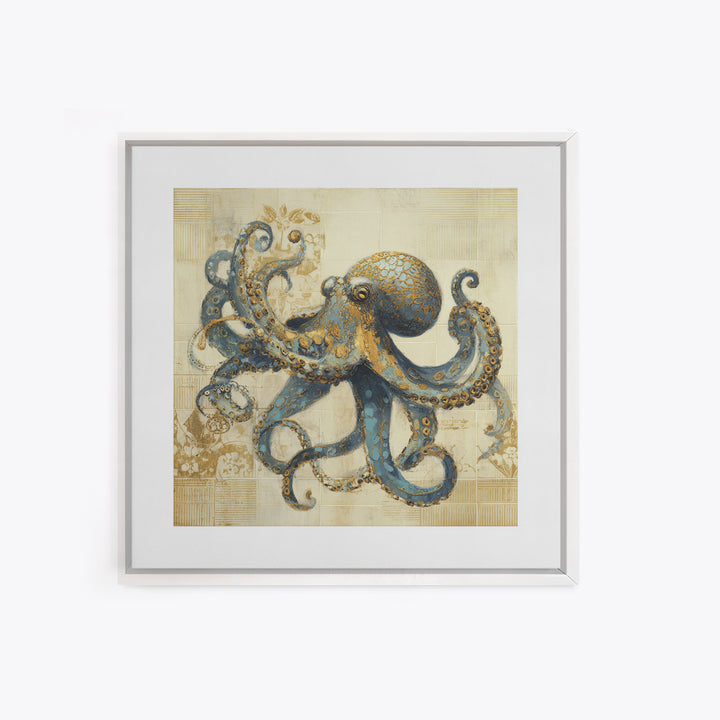 Octopus Conductor with Tiny Instruments Canvas Print, Whimsical Art, Dark Academia Decor, Living Room Decor, Fine Art, Wonder, WHI-1x1-18