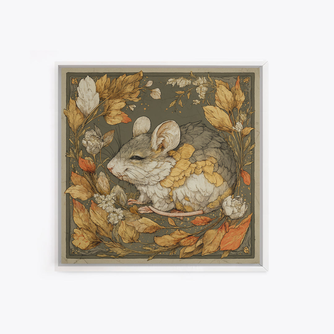 Mouse Ballerina in a Rose Garden Canvas Print, Whimsical Art, Abstract Wall Art, Living Room Decor, Watercolor Art, Wonder, WHI-1x1-35